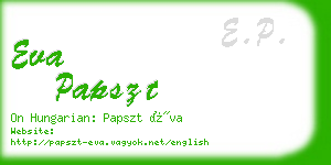 eva papszt business card